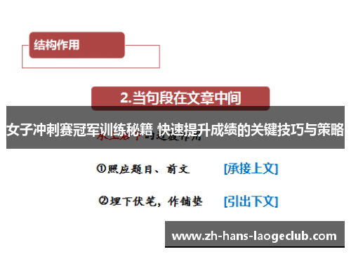 女子冲刺赛冠军训练秘籍 快速提升成绩的关键技巧与策略